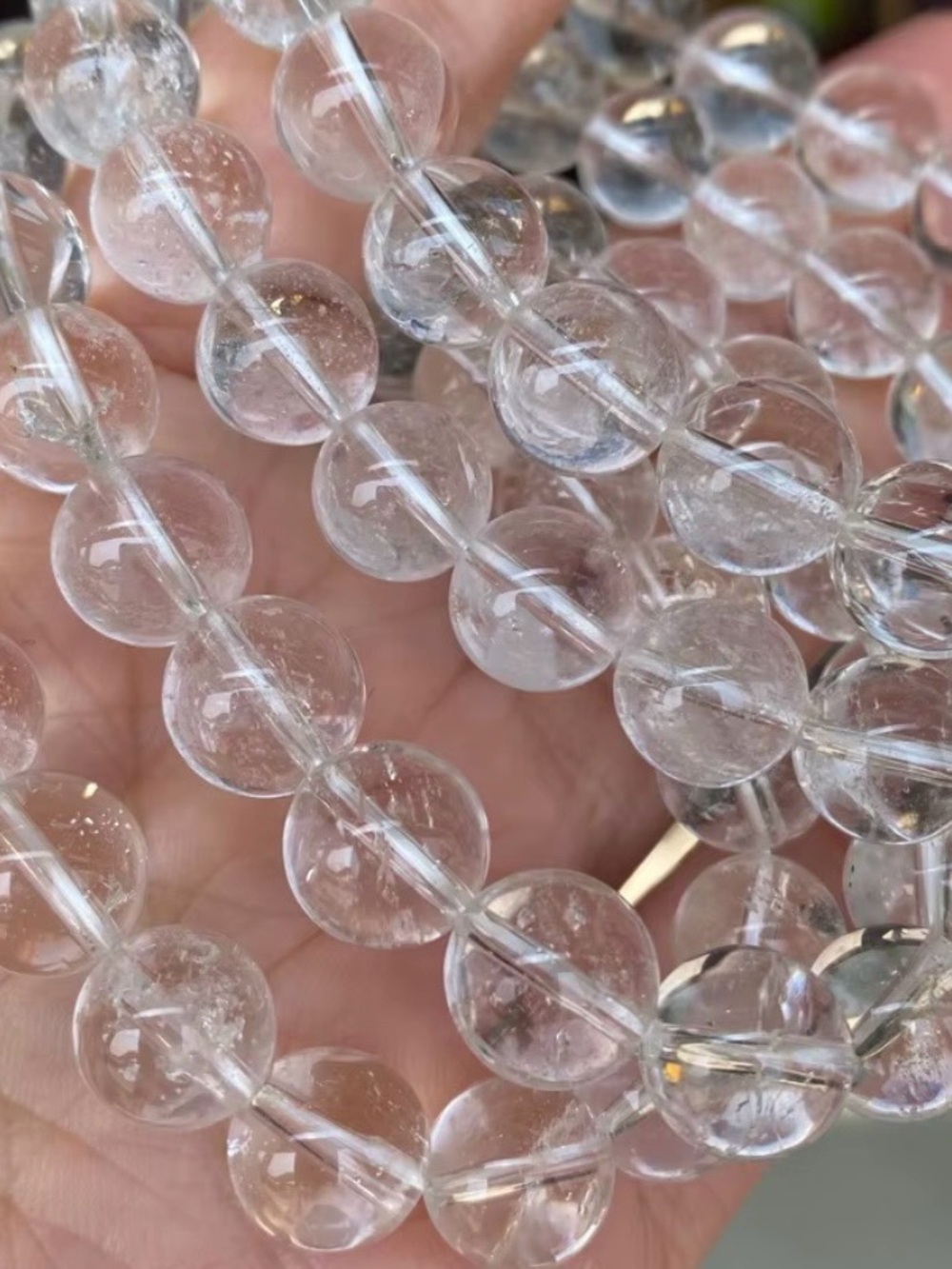 Clear Quartz Round 8mm Bead Bracelet